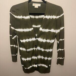 Michael Kors Green TieDye Cardigan